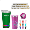 Copo Térmico Bluetooth E Rgb Com Caixa De Som Original Xtrad