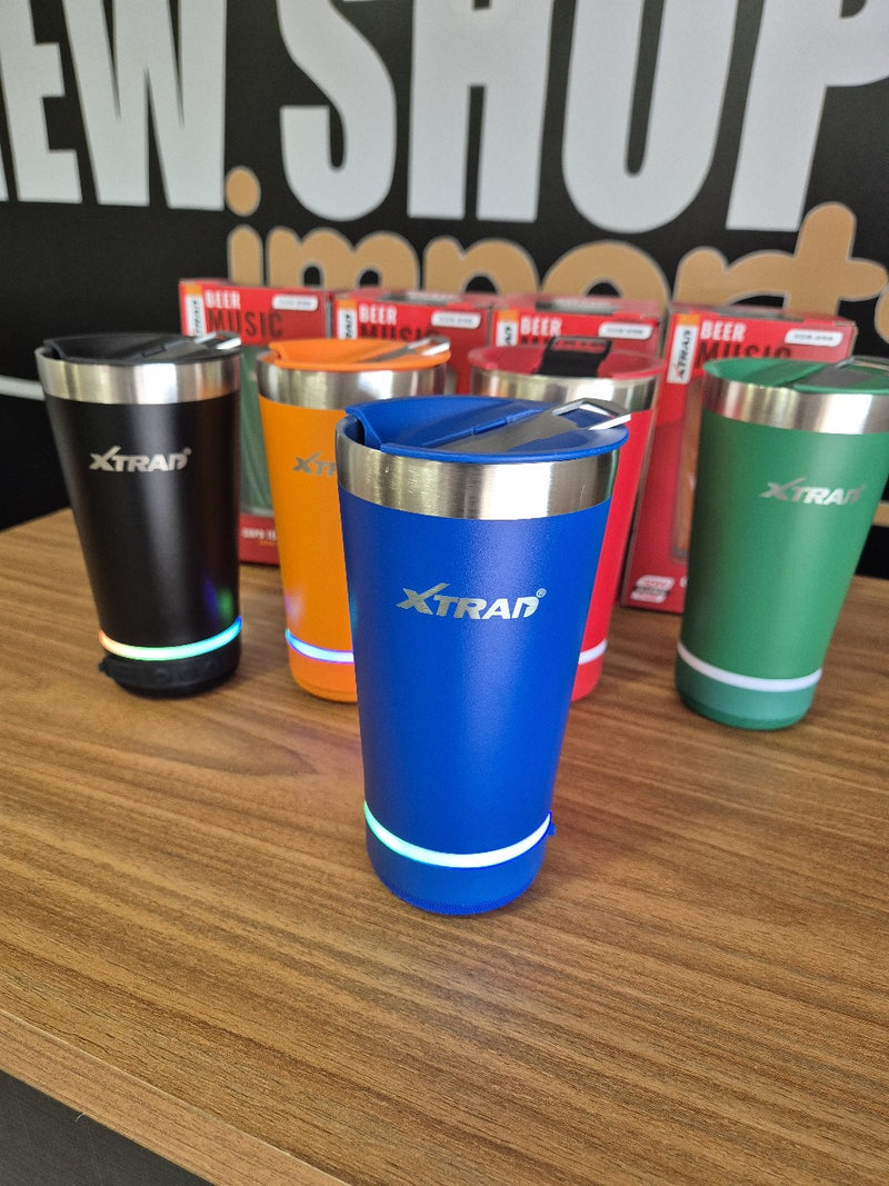 Copo Térmico Bluetooth E Rgb Com Caixa De Som Original Xtrad