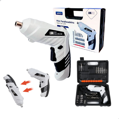 Mini Parafusadeira C/ Bateria Recarregavel Acessorios 47 Pcs 😍